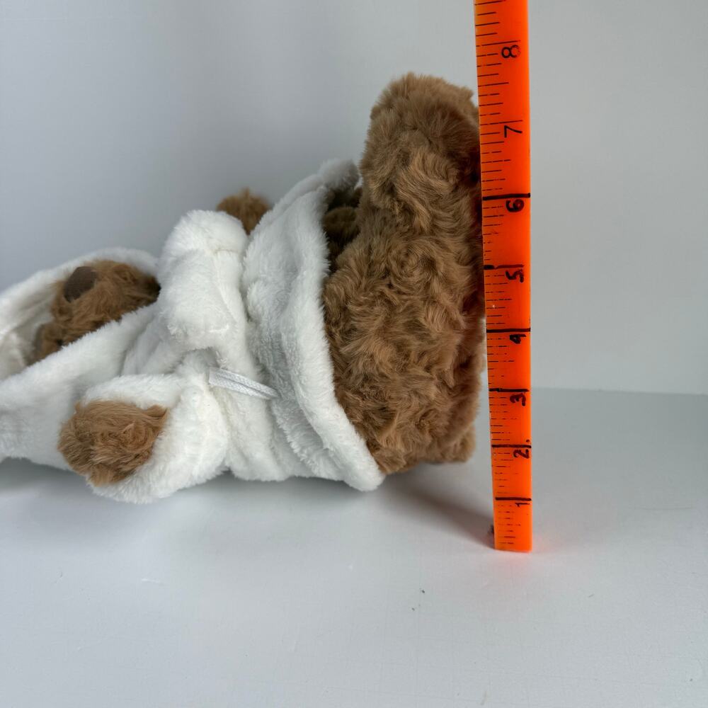Plush Teddy Bear White Bunny Ear Robe Stuffed Animal Easter Gift 10 Inch - Picture 4 of 5
